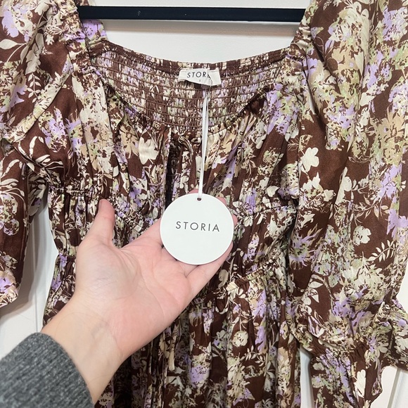 Storia NWT Brown Floral Romper - Picture 6 of 6